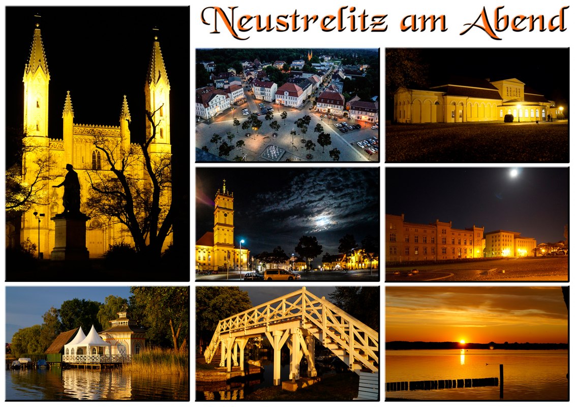 Collage Neustrelitz in de avond // © R. Altmann Collage Neustrelitz in de avond // © R. Altmann