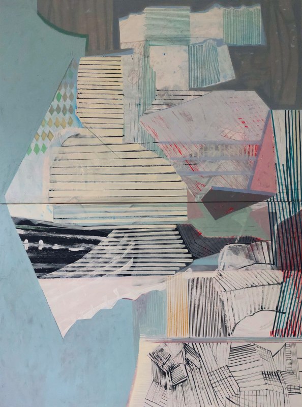 200 x 150 cm, Acryl, Tusche, Farbstift a. LW, 2024 // &copy; Grit Sauerborn