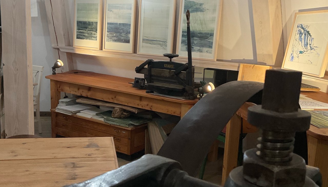 In het schildersatelier van de molen Ahrenshoop, © Fred Lautsch In het schildersatelier van de molen Ahrenshoop, © Fred Lautsch