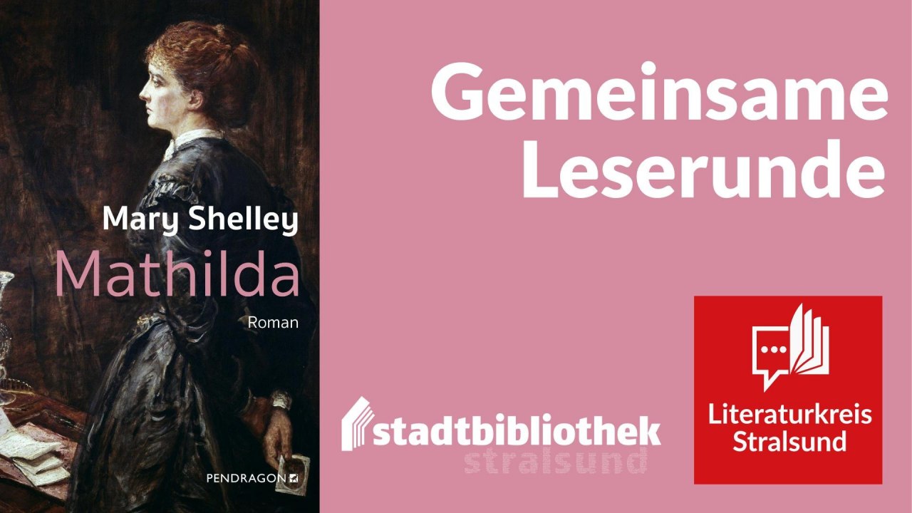 Boekomslag Mathilda en logo van de Literaturkreis Stralsund // &copy; Literaturkreis Stralsund