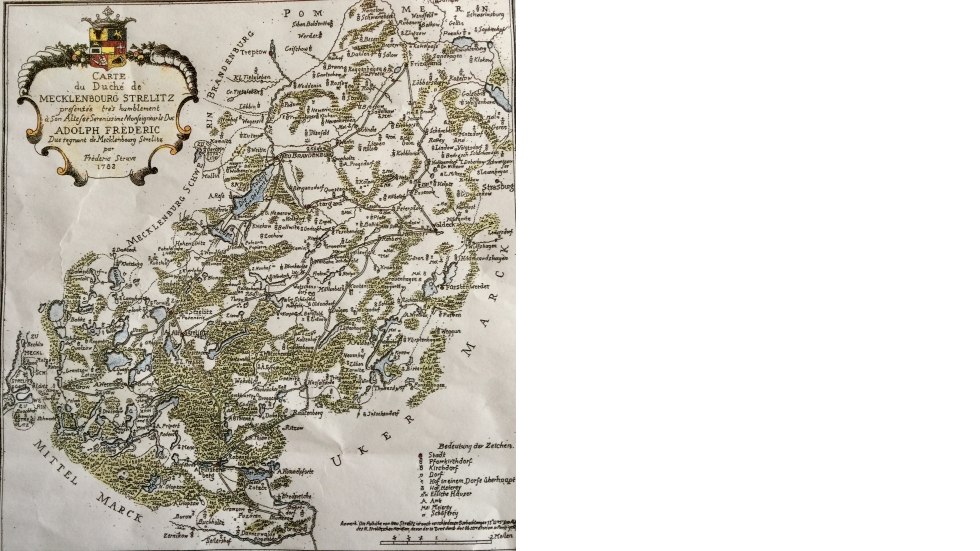 Historische kaart van het hertogdom Mecklenburg-Strelitz // &copy; Otto Woit