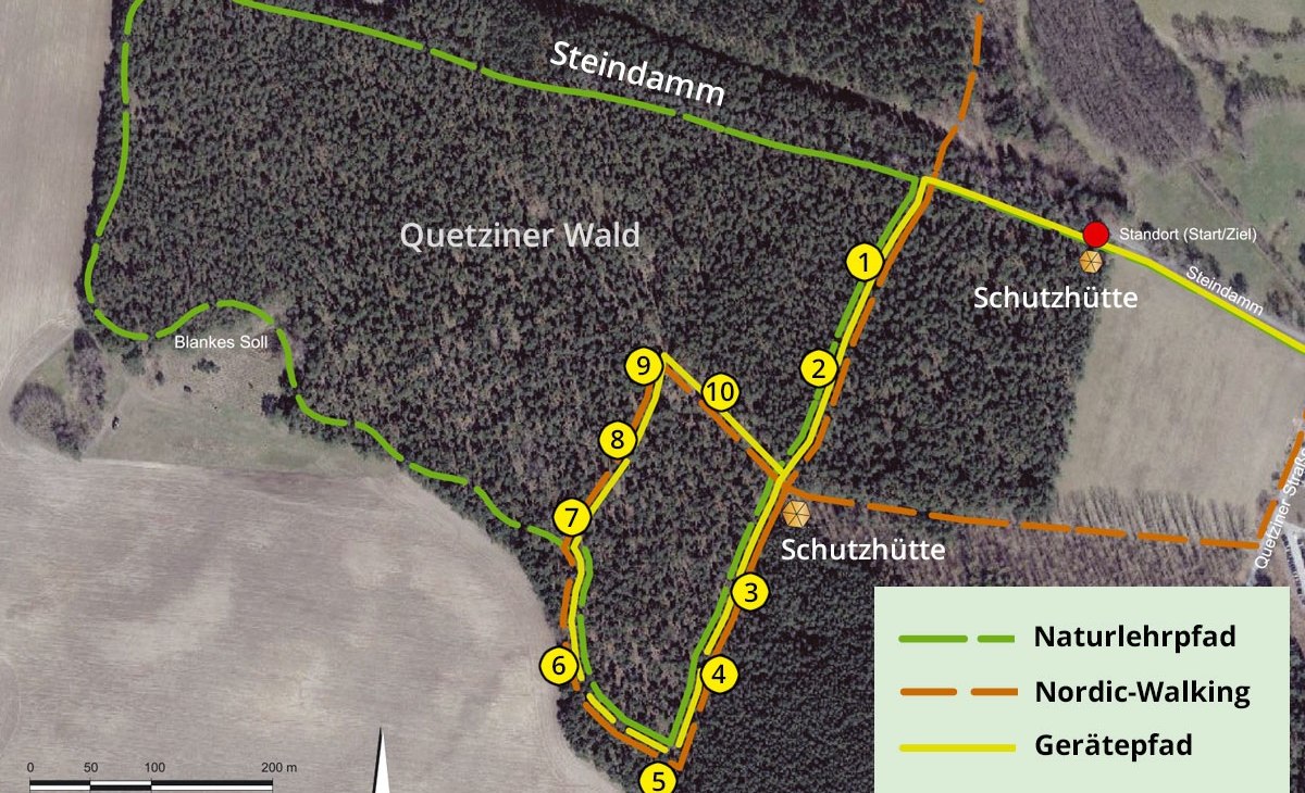 Lageplan Heilwald Quetziner Tannen, © Müritz Werbung Röbel Lageplan Heilwald Quetziner Tannen, © Müritz Werbung Röbel