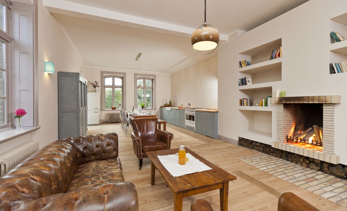 Open haard in het Lexow landhuis, © Gutshaus Lexow Open haard in het Lexow landhuis, © Gutshaus Lexow