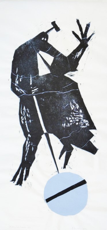 Linoldruck auf Chinapapier, ca. 55 x 115 cm // © Gudula Zientek Linoldruck auf Chinapapier, ca. 55 x 115 cm // © Gudula Zientek