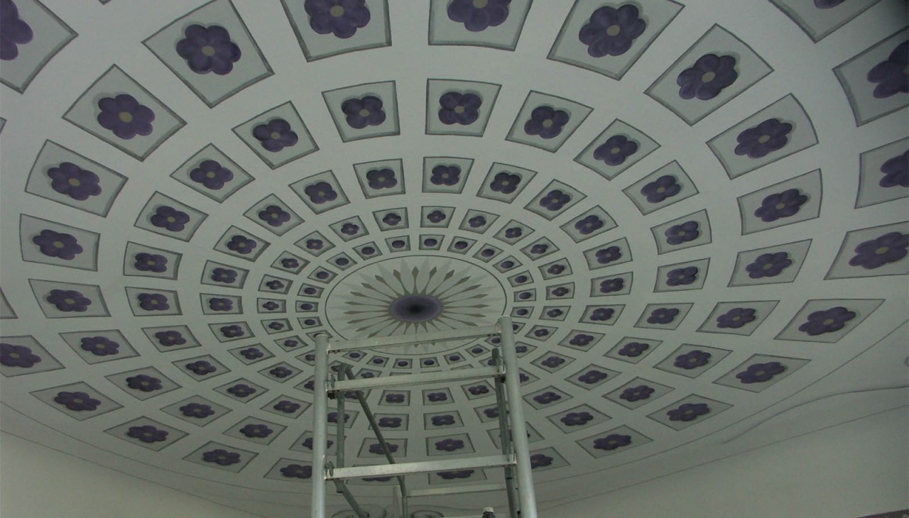 Deckenmalerei rekonstruiert, Gutshaus Bobbin, &copy; Gabriele Lenkeit