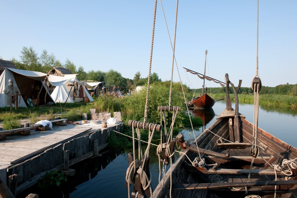 Slawenboote auf der Uecker am Ukranendorf, © Leo Seidel