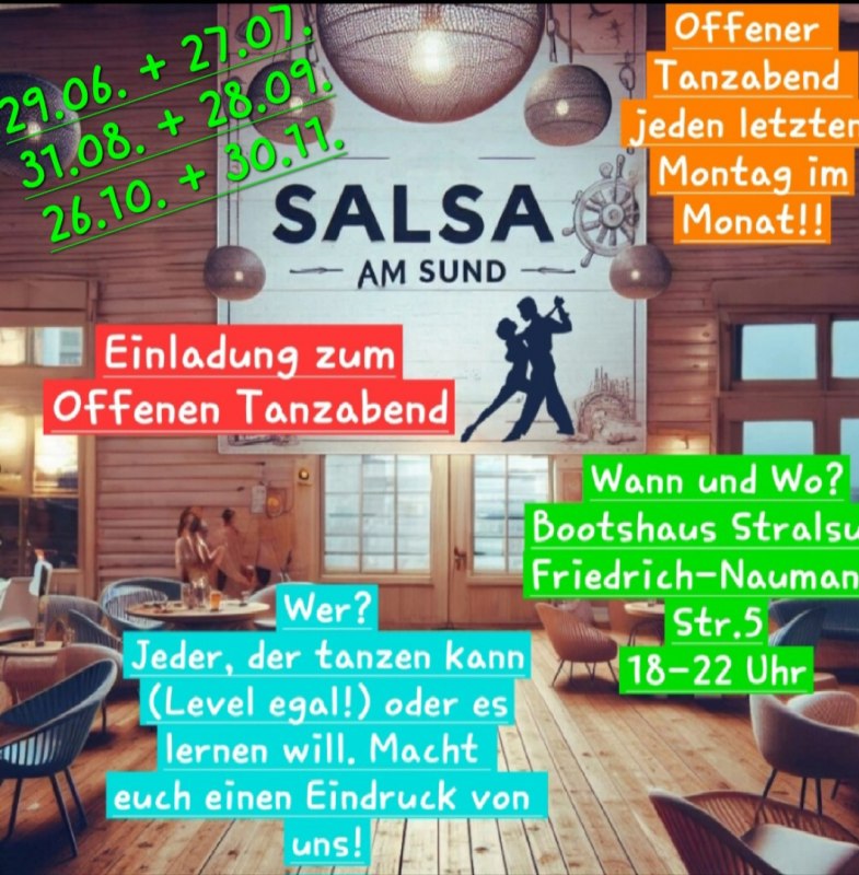 Open dansavond in het Bootshaus Stralsund // © Salsa-am-Sund Open dansavond in het Bootshaus Stralsund // © Salsa-am-Sund
