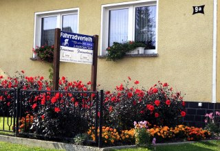 Hinweisschild "Fahrradverleih", © Sabrina Wittkopf-Schade