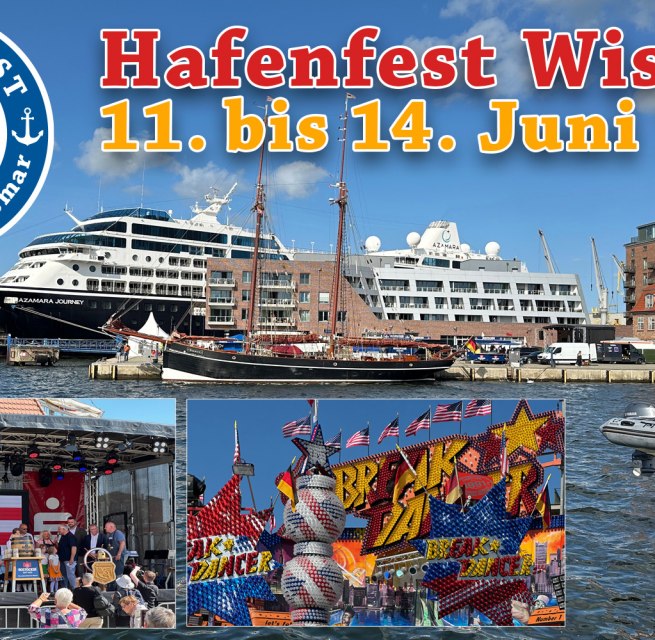 Willkommen beim gro&szlig;en Volksfest im Alten Hafen Wismar! // &copy; Carsten Raum