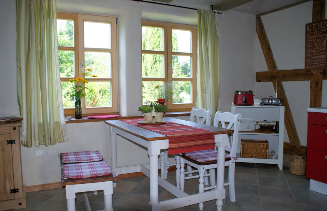 K&uuml;che der Ferienwohnung Fachwerkhaus Untergeschoss, &copy; Bernhard Pfitzner