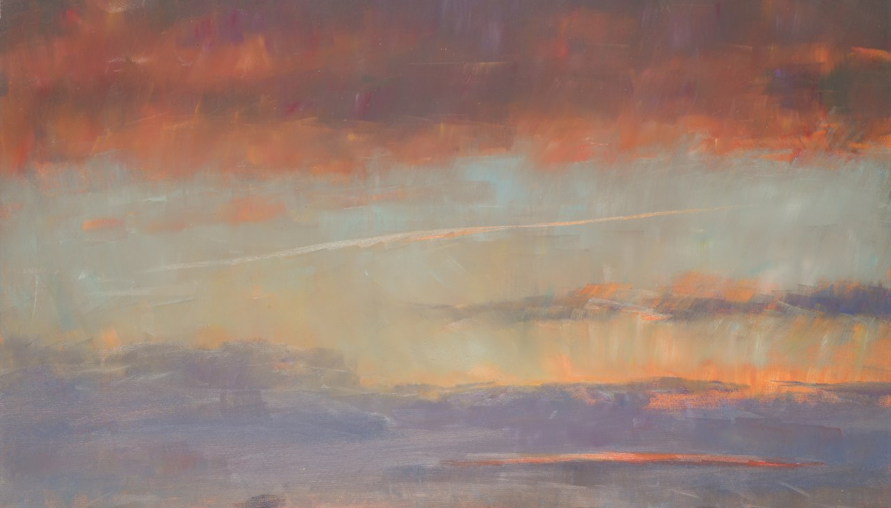 Frauke Gloyer_vurige avondlucht_2017_olieverf op doek, &copy; Ina Steinhusen