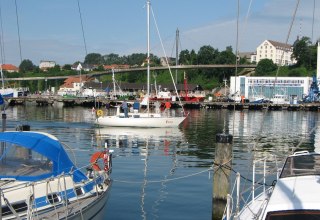 Fußgängerbrücke zum Stadthafen Sassnitz // © Tourismuszentrale Rügen Fußgängerbrücke zum Stadthafen Sassnitz // © Tourismuszentrale Rügen