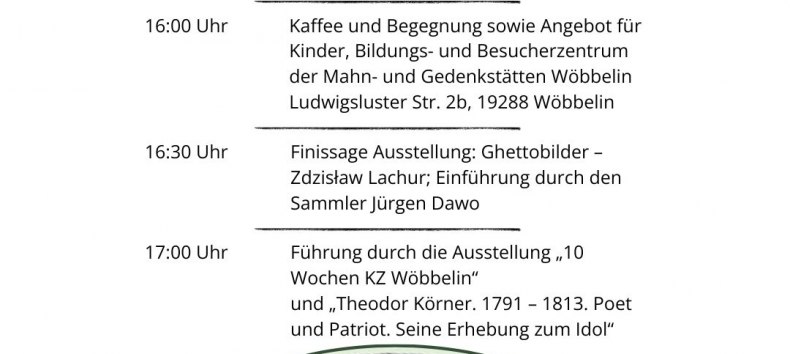 Einladungsflyer & Programmhinweise // &copy; Mahn- und Gedenkst&auml;tten W&ouml;bbelin