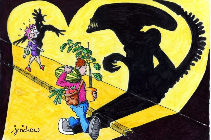 Schattenspiel - Filzstift auf Transparentpapier, © "jerichow", Ralf Oeynhausen Schattenspiel - Filzstift auf Transparentpapier, © "jerichow", Ralf Oeynhausen