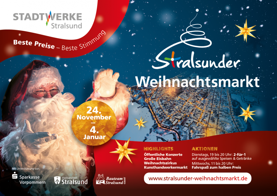 Kerstmarkt Stralsund, © Stadtwerke Stralsund Kerstmarkt Stralsund, © Stadtwerke Stralsund