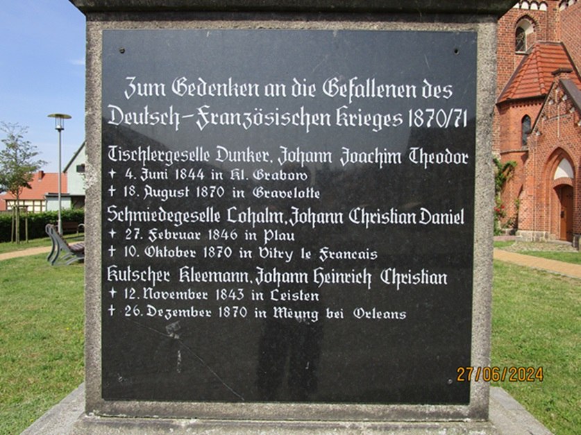 Gedenkstein 1870/1871, © Jonas Kurverwaltung