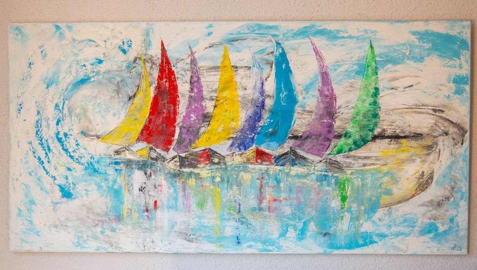 Bunte Segler Acryl auf Leinwand, © Jana Bath Bunte Segler Acryl auf Leinwand, © Jana Bath