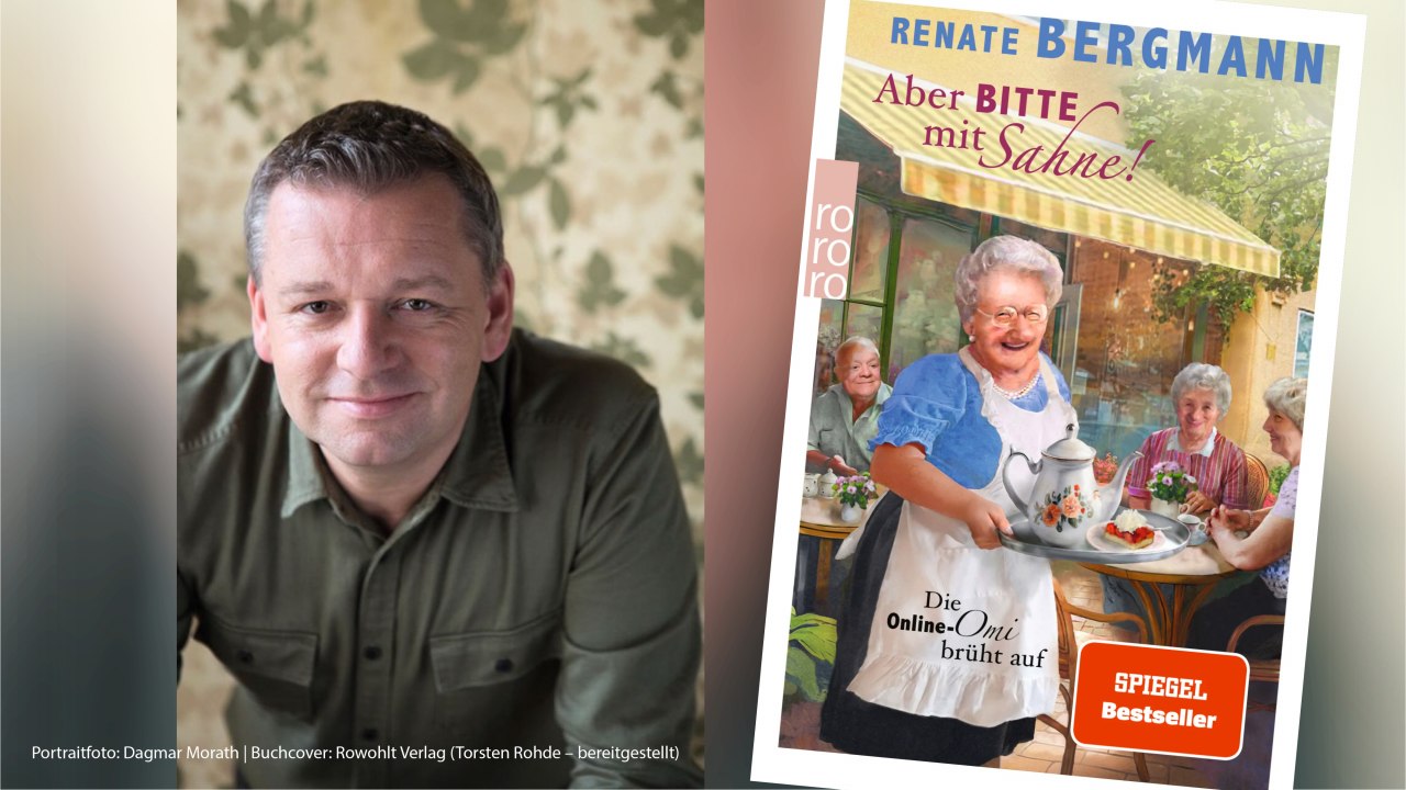 Renate Bergmann »Aber bitte mit Sahne!« – Die Online-Omi brüht auf // © Portraitfoto: Dagmar Morath | Buchcover: Rowohlt Verlag (Torsten Rohde – bereitgestellt) Renate Bergmann »Aber bitte mit Sahne!« – Die Online-Omi brüht auf // © Portraitfoto: Dagmar Morath | Buchcover: Rowohlt Verlag (Torsten Rohde – bereitgestellt)