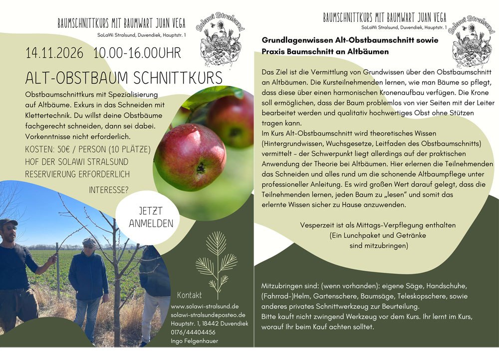 Flyer Obstbaumscnittkurs // © Ingo Felgenhauer Flyer Obstbaumscnittkurs // © Ingo Felgenhauer