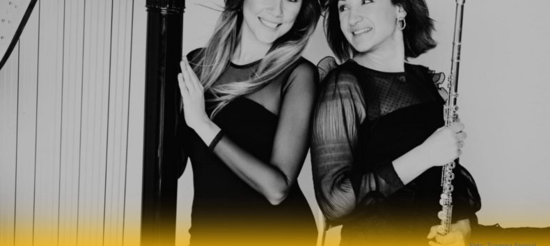 art meets music - Reham Fayed, Fl&ouml;te / Rosa D&iacute;az Cot&aacute;n, Harfe // &copy; Kunstsammlung Neubrandenburg