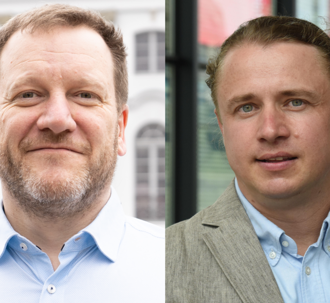 Porträt von Professor Dr. Jochen Müller (links) und Professor Dr. Christian Stecker (rechts) // © privat Porträt von Professor Dr. Jochen Müller (links) und Professor Dr. Christian Stecker (rechts) // © privat