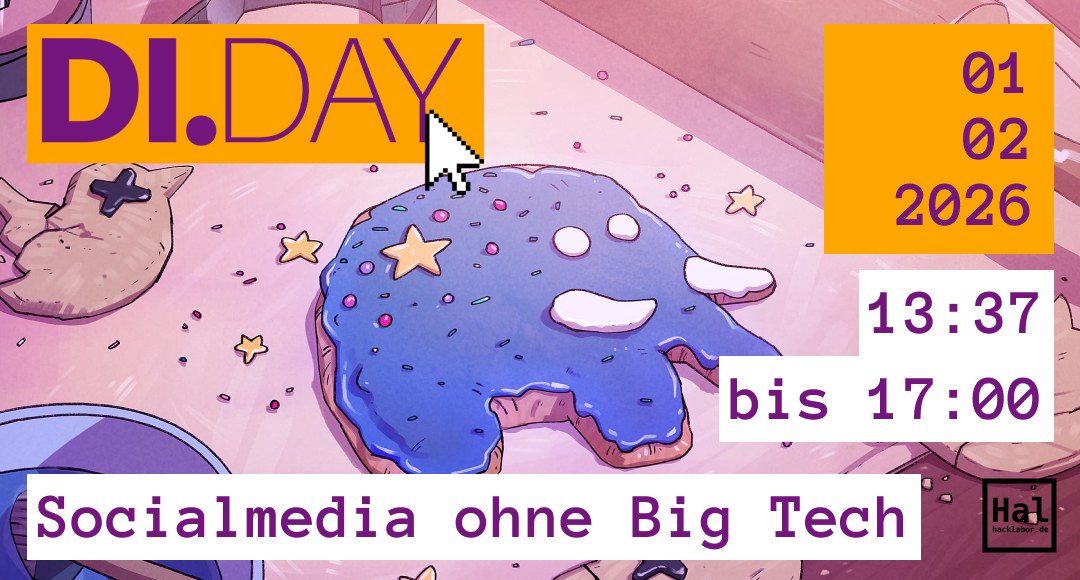 Event-Grafik: Digital Independence Day am 01.02.2026 im Hacklabor mit Fokus auf Mastodon., &copy; Illustration im Bild: Florian Biege f&uuml;r di.day