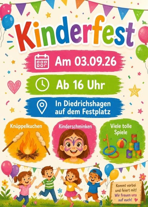 Kinderfest // © Verein zur Traditionspflege im Kirchspiel Diedrichshagen Kinderfest // © Verein zur Traditionspflege im Kirchspiel Diedrichshagen
