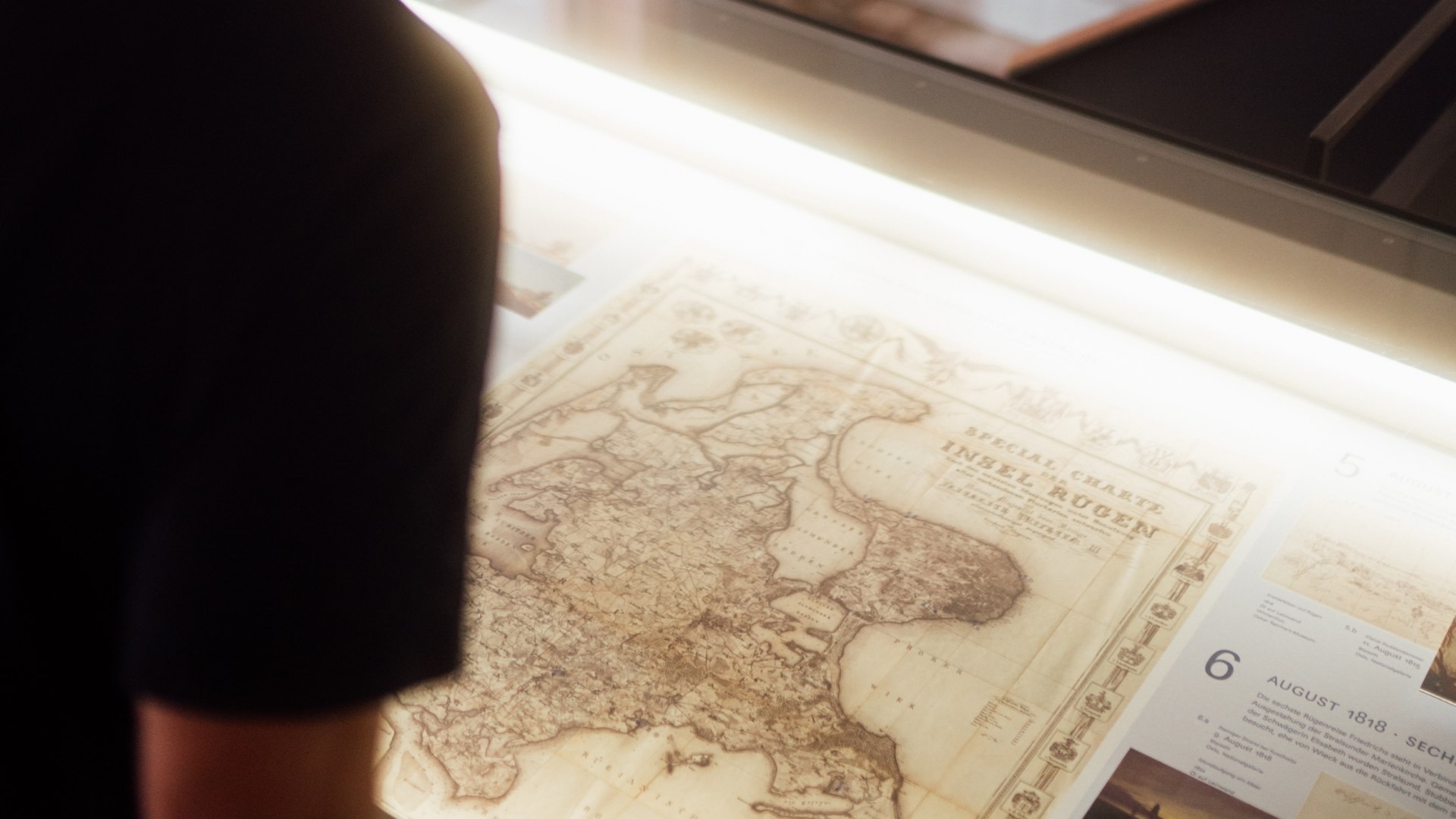 historische Karte im Caspar-David-Friedrich-Zentrum in Greifswald