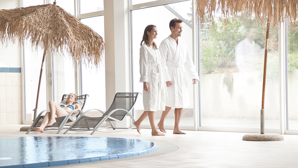 Das Mirow Spa im Hotel hat einen Pool – kostenfrei für Gäste. // © Ferienpark Mirow GmbH Das Mirow Spa im Hotel hat einen Pool – kostenfrei für Gäste. // © Ferienpark Mirow GmbH