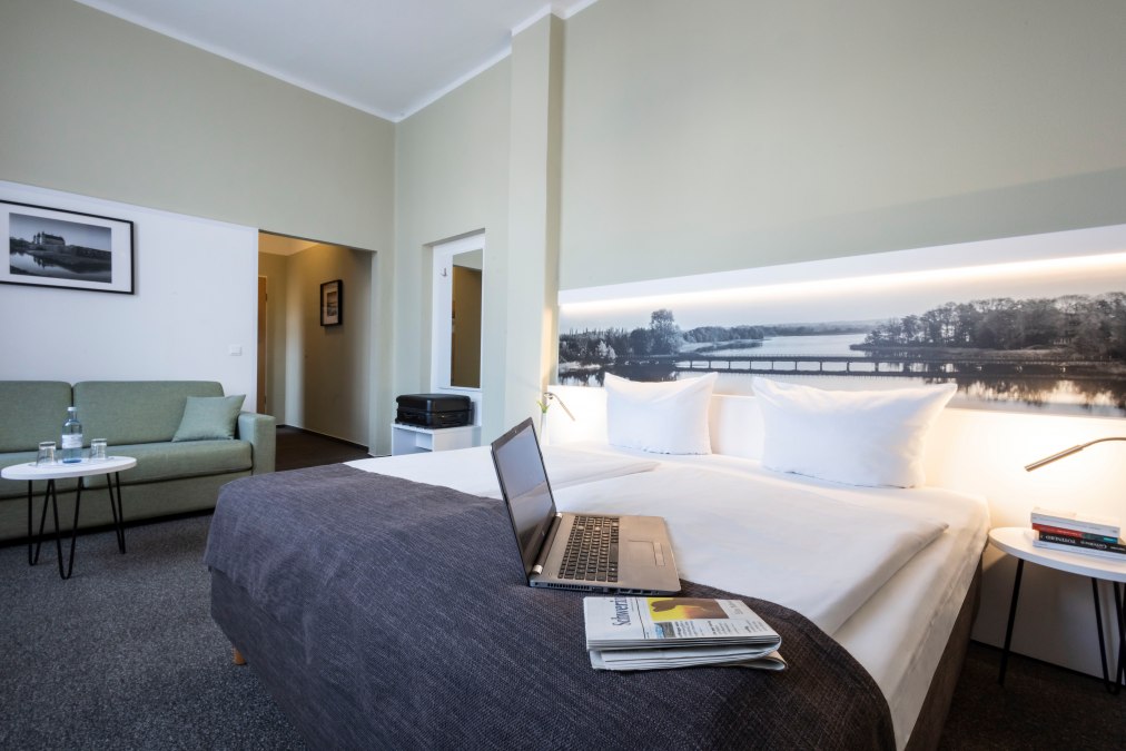 Hotelkamer Hotel am Schlosspark, © Christina Czybik Hotelkamer Hotel am Schlosspark, © Christina Czybik