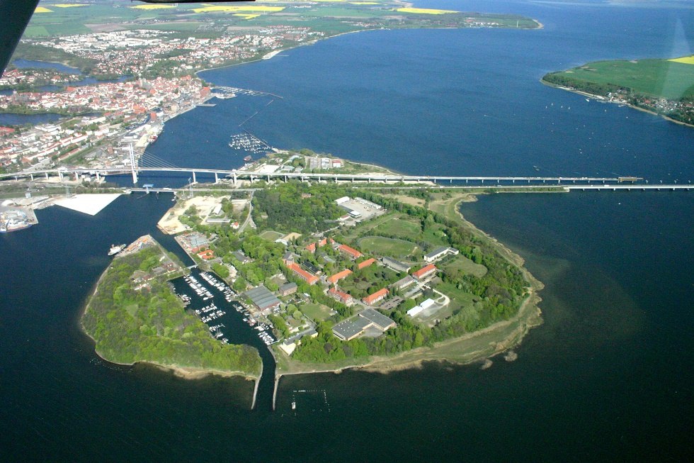 Insel Dänholm aus der Luft // © TZ HST Insel Dänholm aus der Luft // © TZ HST