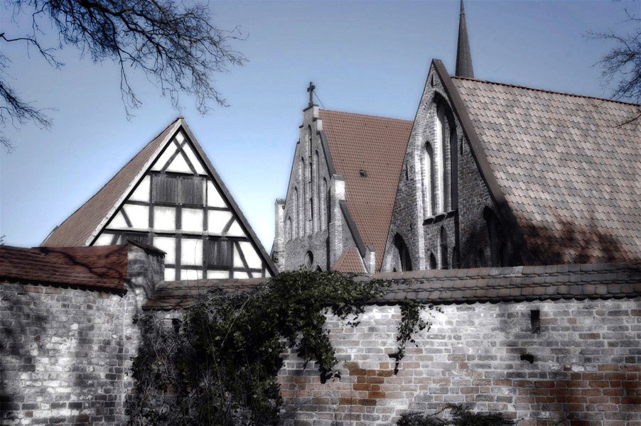 Blick von Süden auf Stadtmauer und Klostergebäude // © Geschichtswerkstatt Rostock e.V., Andreas Günther Blick von Süden auf Stadtmauer und Klostergebäude // © Geschichtswerkstatt Rostock e.V., Andreas Günther