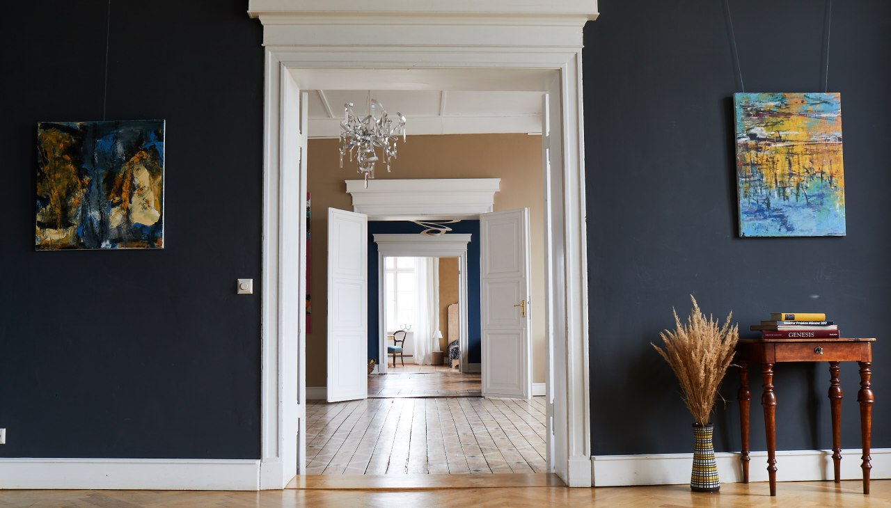 Flügeltüren und Sichtachsen im Gutshaus Pohnstorf, © Gut Pohnstorf Flügeltüren und Sichtachsen im Gutshaus Pohnstorf, © Gut Pohnstorf