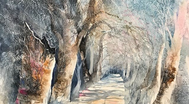 Strukturarbeit mit Kaffee, Haftputzgips und Sumpfkalk, Kasein, Rost, 60 x 80 cm, 2023 // &copy; Kirsten Behme