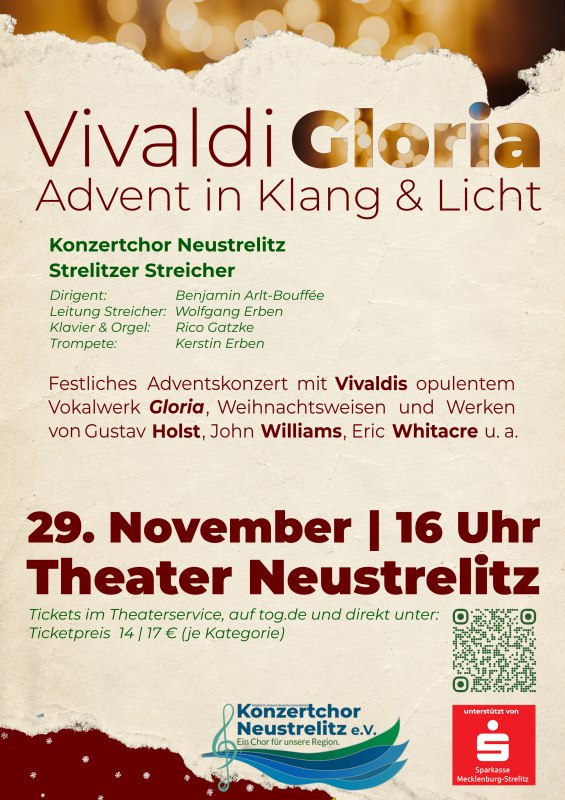 Konzertplakat für das Konzert am 29. November // © Konzertchor Neustrelitz e.V. Konzertplakat für das Konzert am 29. November // © Konzertchor Neustrelitz e.V.