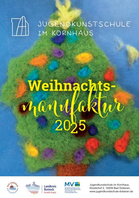 Gefilzter Weihnachtsbaum auf blauen Grund, © JKS im Kornhaus Gefilzter Weihnachtsbaum auf blauen Grund, © JKS im Kornhaus