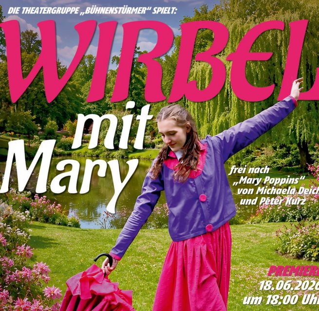 Plakat "Wirbel mit Mary" // © STiC-er Theater e.V. Plakat "Wirbel mit Mary" // © STiC-er Theater e.V.