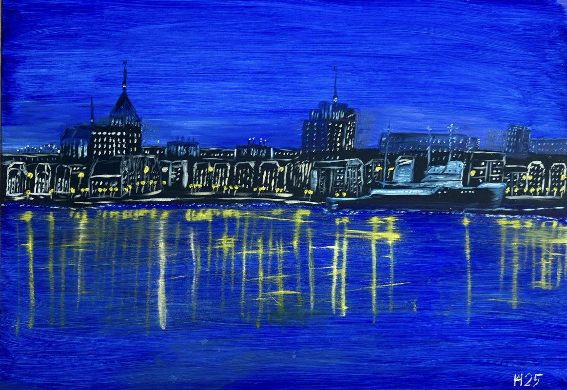 Blaue Stunde Stadthafen Rostock // &copy; W. Hube