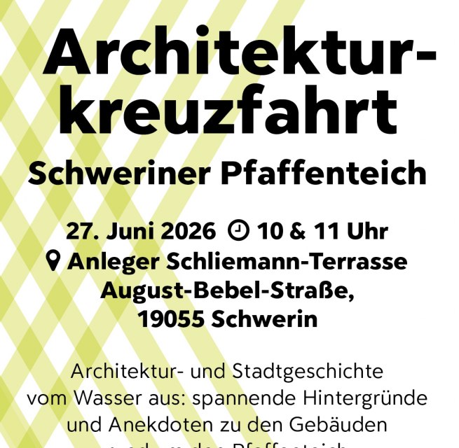 Architektur-Kreuzfahrt auf dem Pfaffenteich, Schwerin // &copy; Grafik: Thomas Kaase