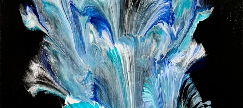 Acryl-Pouring Technik; Leinwand / Keilrahmen; Format 30x40cm // &copy; MV-Kunst Galerie, Wolfgang Hube