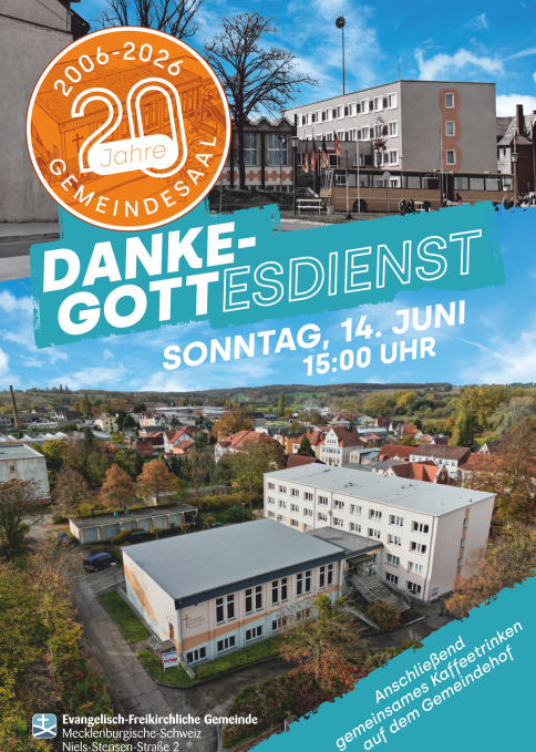 Freikirchliche Gemeinde Danke-Gottesdienst Plakat // &copy; Freikirchliche Gemeinde