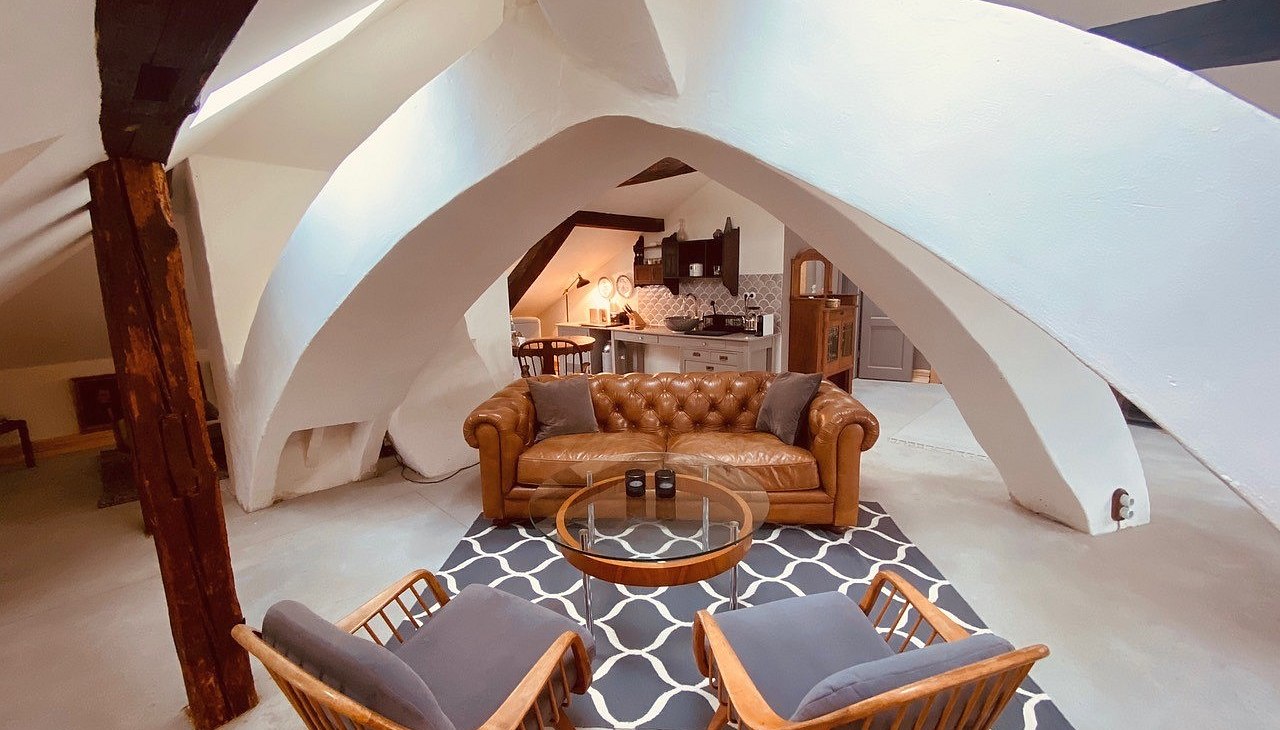 Beeindruckende Architektur im Appartement Delphi, &copy; Gutshaus Klein Kussewitz