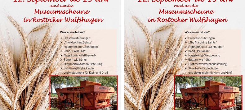 Dreschfest in der Wulfshäger Museumsscheune // © W. Ehlers Dreschfest in der Wulfshäger Museumsscheune // © W. Ehlers