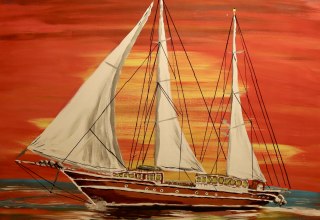 Wolfgang Hube: Segelboot, &copy; W. Hube