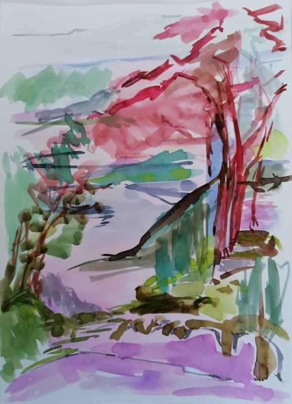 Aquarel, 2023, 32 x 24 cm // &copy; Anette Riesinger