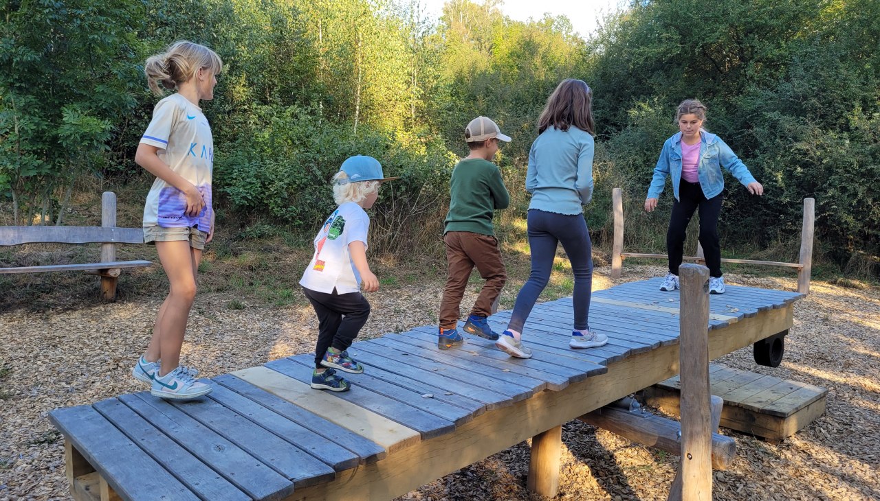 Gleichgewichtsschaukel in den Teterower Heidbergen, © Julia Gnodtke
