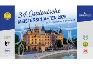 Plakat zu den 34. Ostdeutschen Meisterschaften 2026 im Kunstradfahren und Einradsport // &copy; Maik Gleitsmann, B2 Medien