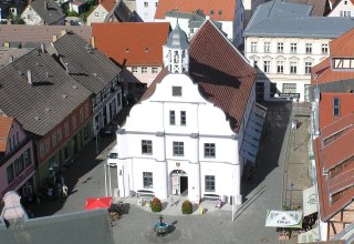 Wolgaster Rathaus von oben, © Baltzer