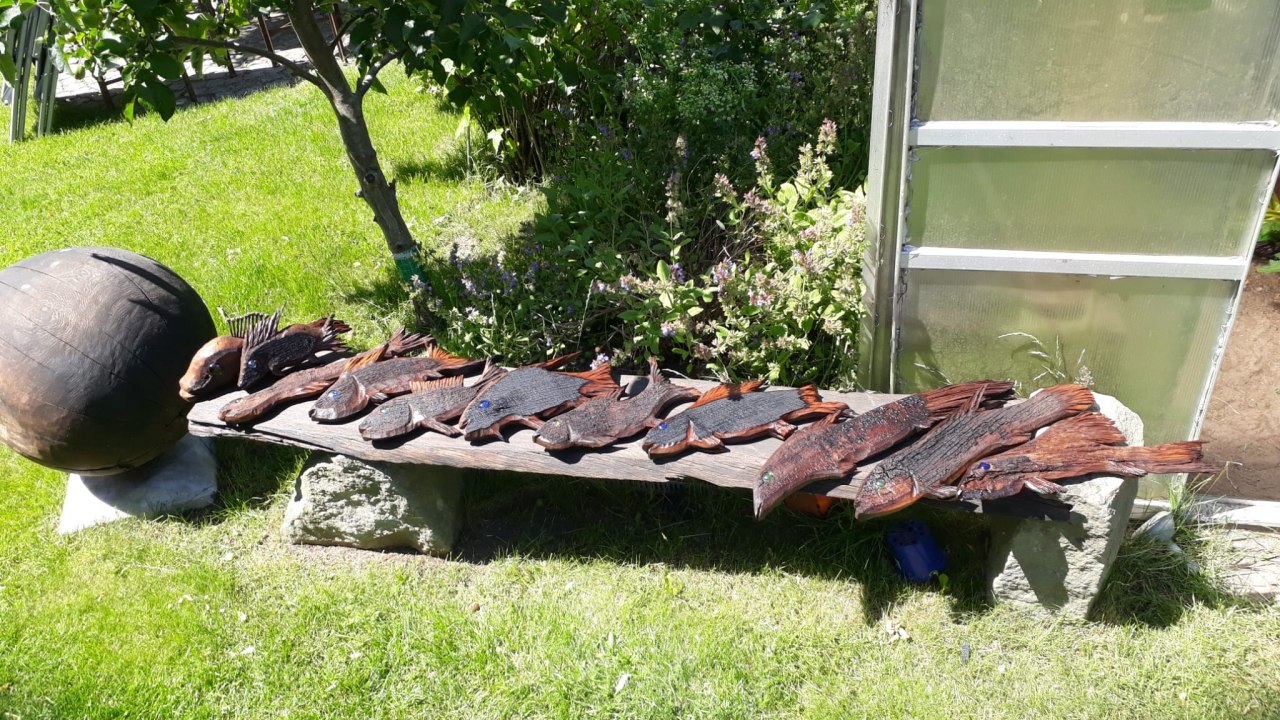 Fische aus 300-j&auml;hriger abgelagerter Eiche, &copy; Heiner Drews