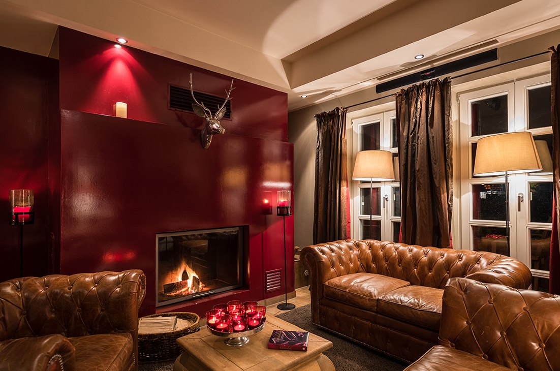 Open haard van de "Hofwirtschaft, © Fleesensee Resort & SPA Open haard van de "Hofwirtschaft, © Fleesensee Resort & SPA